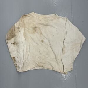 Vintage 50s White Single V Blank Cotton Sweatshirt